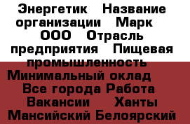 Энергетик › Название организации ­ Марк 4, ООО › Отрасль предприятия ­ Пищевая промышленность › Минимальный оклад ­ 1 - Все города Работа » Вакансии   . Ханты-Мансийский,Белоярский г.